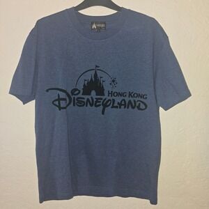 Disney Hong Kong Disneyland Castle Logo Blue T Shirt Adult Large